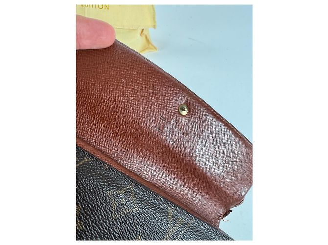 Vintage Louis Vuitton leather monogram wallet brown - view 5