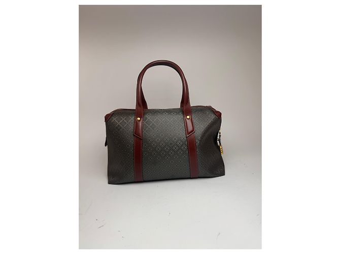 Borsa da weekend vintage Balenciaga monogramma verde marrone Cachi - vista 3
