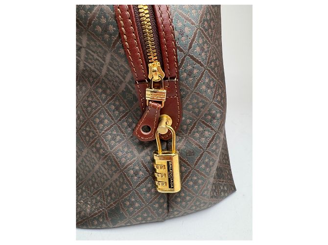Borsa da weekend vintage Balenciaga monogramma verde marrone Cachi - vista 4