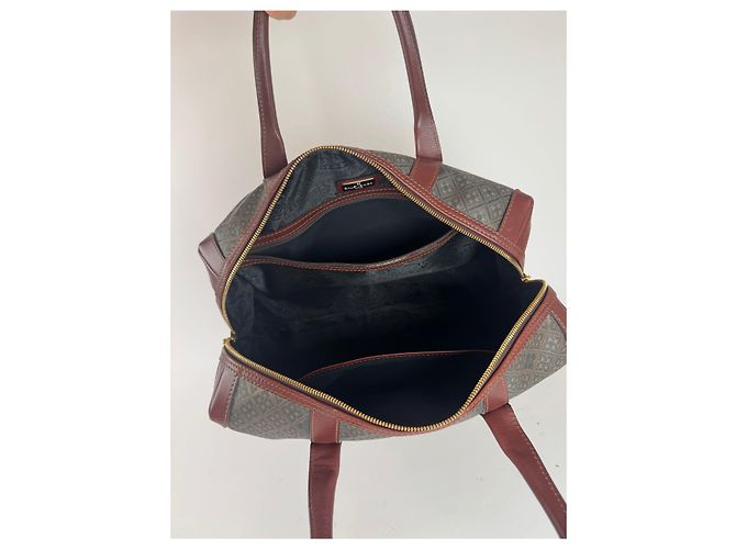 Borsa da weekend vintage Balenciaga monogramma verde marrone Cachi - vista 5