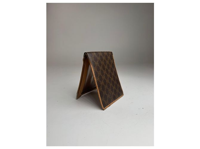 Céline Vintage Celine Paris Triomphe Monogramm Leather wallet Brown - view 2