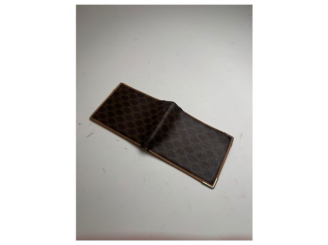 Céline Vintage Celine Paris Triomphe Monogramm Leather wallet Brown - view 7