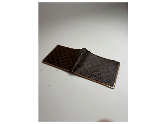 Céline Vintage Celine Paris Triomphe Monogramm Leather wallet Brown - view 8