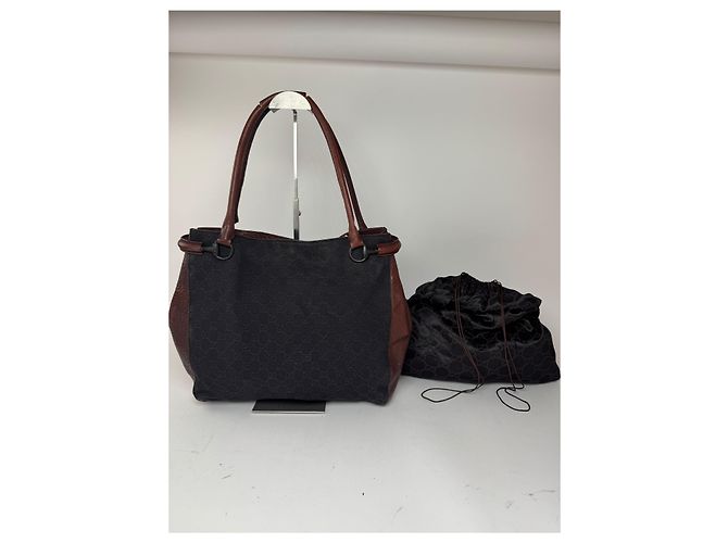 Vintage Gucci Monogramma Bah Nero Marrone - vista 2