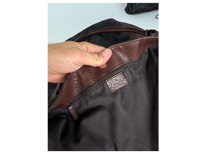 Vintage Gucci Monogramma Bah Nero Marrone - vista 5