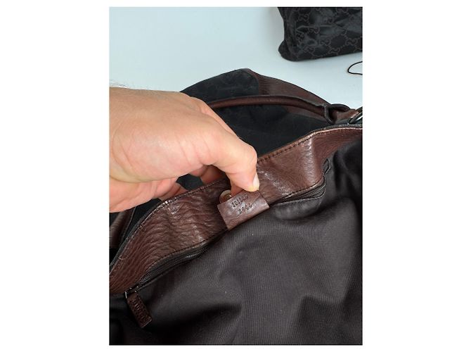Vintage Gucci Monogramma Bah Nero Marrone - vista 6
