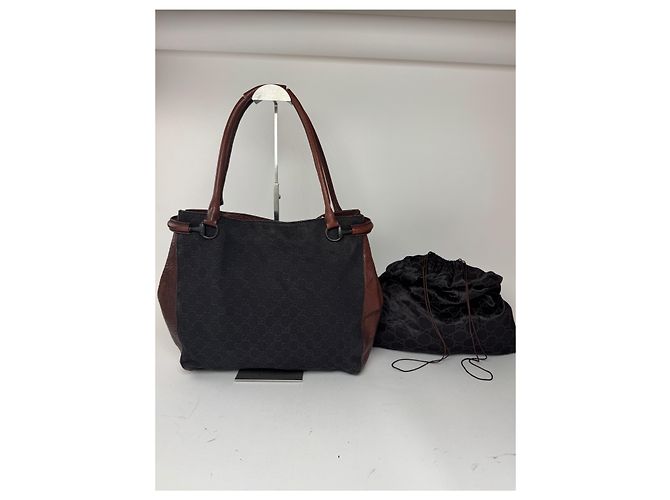Vintage Gucci Monogramma Bah Nero Marrone - vista 7