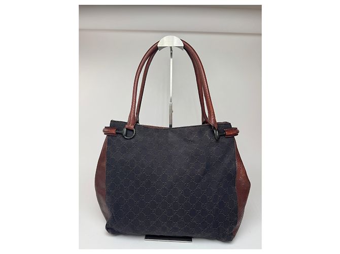 Vintage Gucci Monogramma Bah Nero Marrone - vista 9