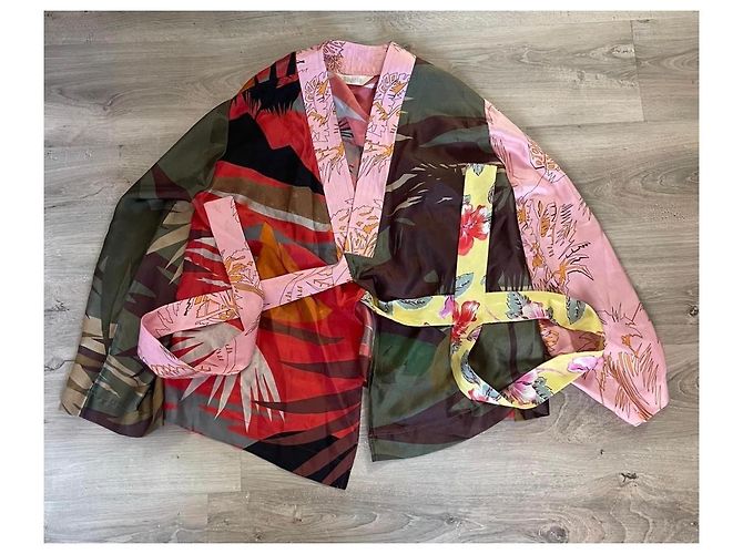 Top Kimono Palm Angel de seda Palm Angels Multicolor - vista 3