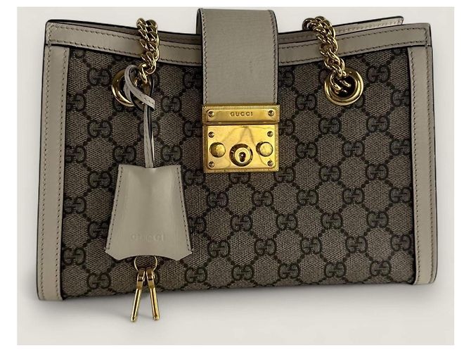 Borsa tote padlock GG supreme di Gucci Bianco - vista 11