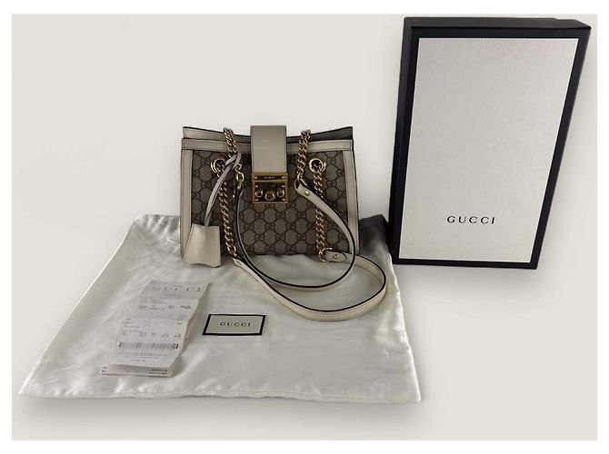 Borsa tote padlock GG supreme di Gucci Bianco - vista 15