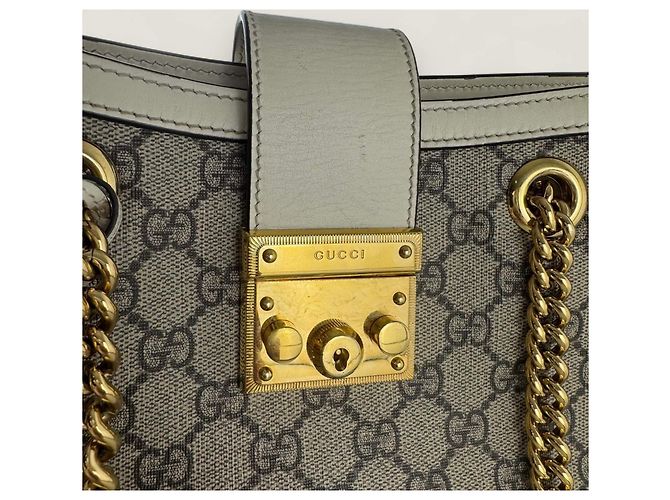 Borsa tote padlock GG supreme di Gucci Bianco - vista 5