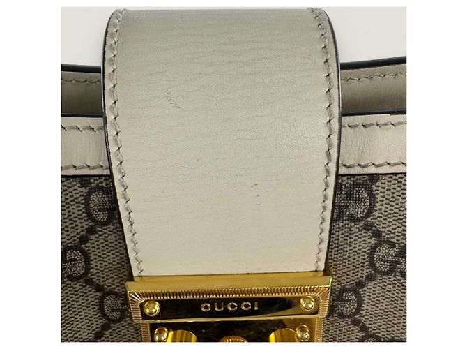 Borsa tote padlock GG supreme di Gucci Bianco - vista 6