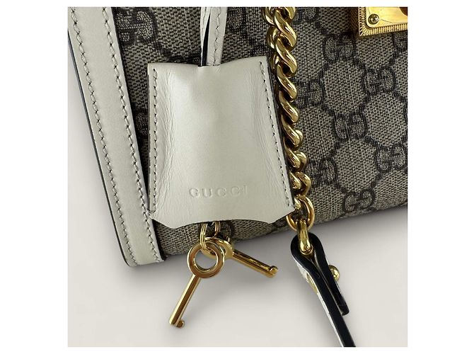 Borsa tote padlock GG supreme di Gucci Bianco - vista 7
