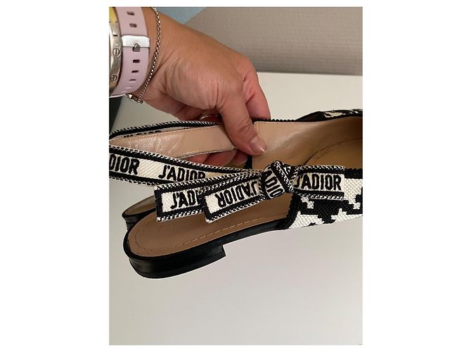 Sandali Dior J'adior pied de poule nero e bianco - vista 10
