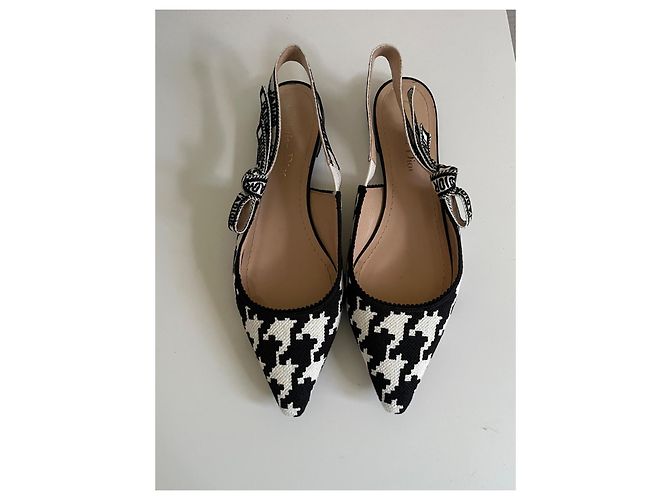Sandali Dior J'adior pied de poule nero e bianco - vista 2