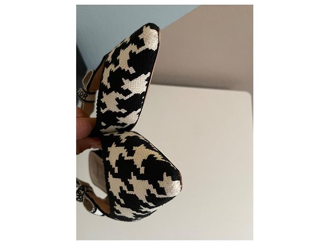 Sandali Dior J'adior pied de poule nero e bianco - vista 6
