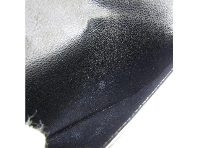 Hermès Billetera Hermes Flap en cuero de cabra negro - vista 10