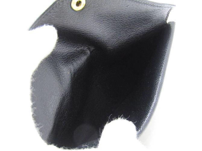 Hermès Billetera Hermes Flap en cuero de cabra negro - vista 9