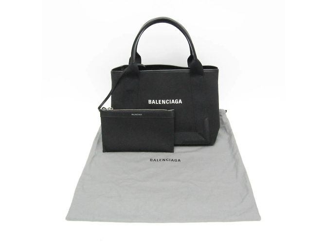 Borsa a mano Balenciaga Navy Cabas S Nero - vista 2