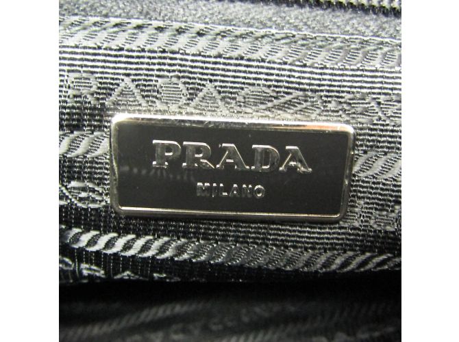 Borsa a spalla in nylon da donna Prada TESSUTO BT0741 Nero - vista 11