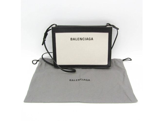 Borsa a Spalla Pochette Navy Balenciaga Nero Bianco sporco - vista 2