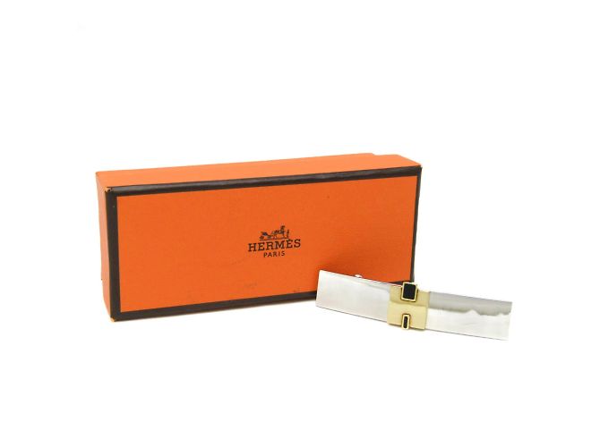 Hermès Horquilla de metal Hermes Eileen PM Negro Plata Dorado - vista 2