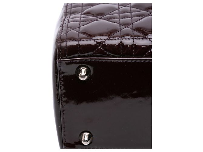 Dior Rosso Grande Patente Cannage Lady Dior Bordò - vista 8