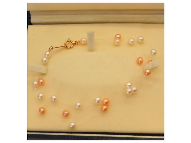 Tasaki K18 Yellow Gold Pearl 3-Strand Bracelet A2501008 Pink - view 2