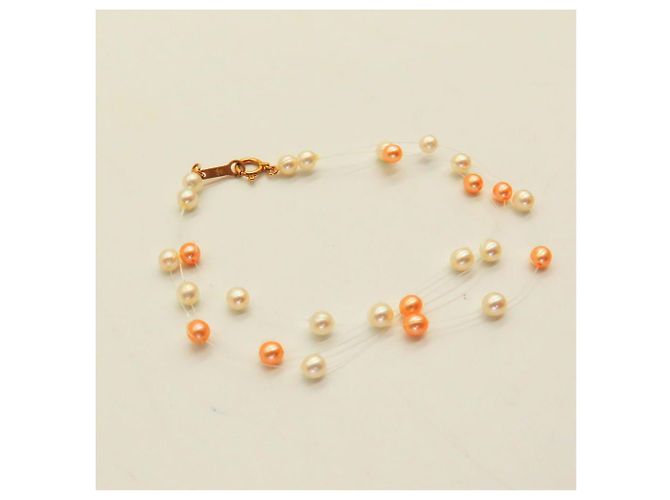 Tasaki K18 Yellow Gold Pearl 3-Strand Bracelet A2501008 Pink - view 5