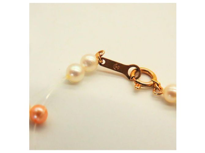 Tasaki K18 Yellow Gold Pearl 3-Strand Bracelet A2501008 Pink - view 6