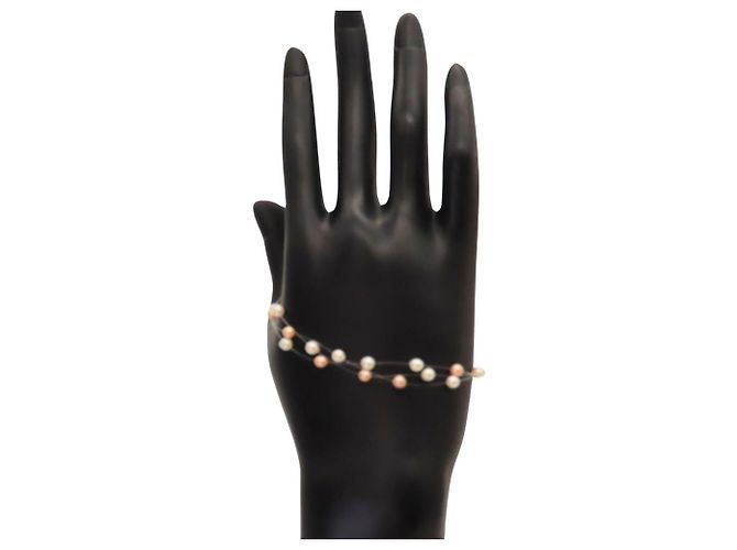 Tasaki K18 Yellow Gold Pearl 3-Strand Bracelet A2501008 Pink - view 8