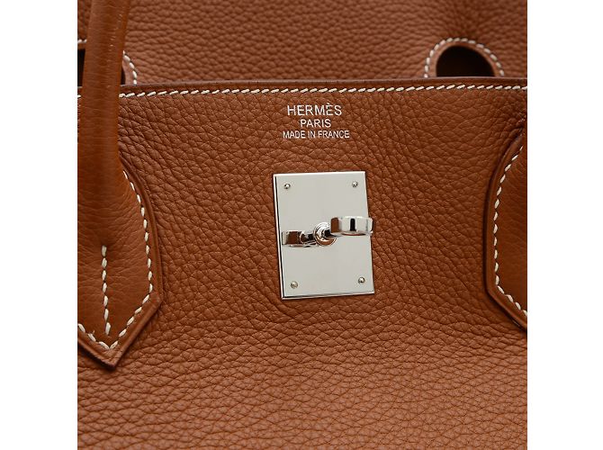 Hermès Borsa Hermes Birkin 40 in pelle Togo D'oro - vista 4
