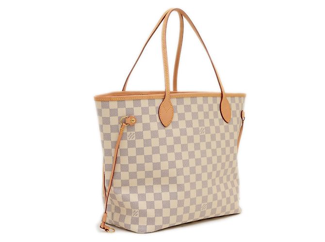 Borsa tote Neverfull MM Damier Azur di Louis Vuitton Rosa Blu - vista 2