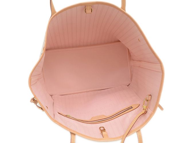 Borsa tote Neverfull MM Damier Azur di Louis Vuitton Rosa Blu - vista 5