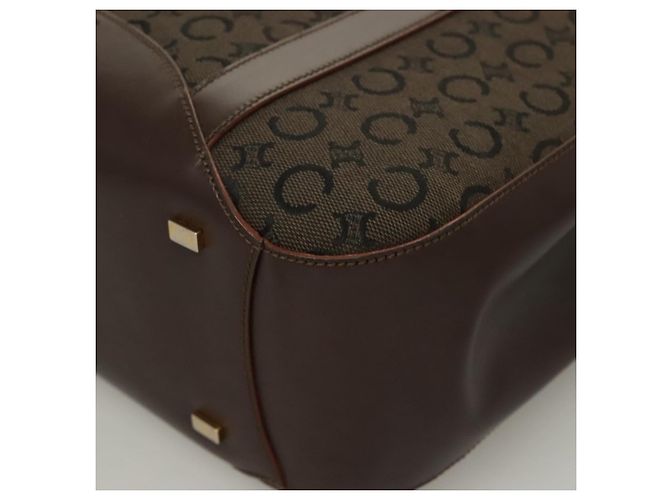 Céline Bolso de mano de lona Macadam Celine C marrón dorado Auth SW992 Castaño - vista 11