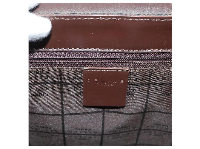 Céline Bolso de mano de lona Macadam Celine C marrón dorado Auth SW992 Castaño - vista 14