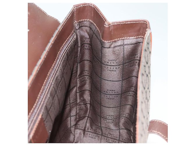 Céline Bolso de mano de lona Macadam Celine C marrón dorado Auth SW992 Castaño - vista 16