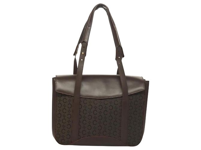 Céline Bolso de mano de lona Macadam Celine C marrón dorado Auth SW992 Castaño - vista 2