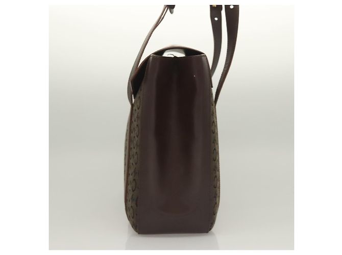 Céline Bolso de mano de lona Macadam Celine C marrón dorado Auth SW992 Castaño - vista 4