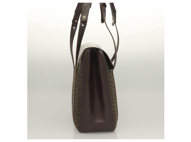 Céline Bolso de mano de lona Macadam Celine C marrón dorado Auth SW992 Castaño - vista 5