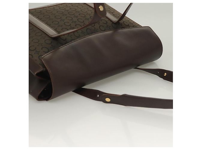 Céline Bolso de mano de lona Macadam Celine C marrón dorado Auth SW992 Castaño - vista 6