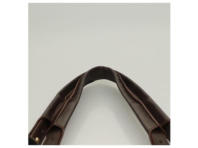 Céline Bolso de mano de lona Macadam Celine C marrón dorado Auth SW992 Castaño - vista 8