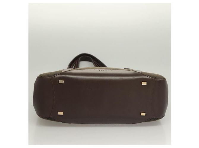 Céline Bolso de mano de lona Macadam Celine C marrón dorado Auth SW992 Castaño - vista 9