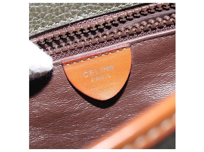 Céline Borsa a Spalla CELINE in Pelle Khaki Oro Auth yk18543 D'oro Cachi - vista 16