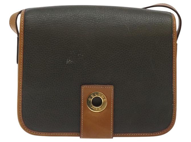 Céline Borsa a Spalla CELINE in Pelle Khaki Oro Auth yk18543 D'oro Cachi - vista 2