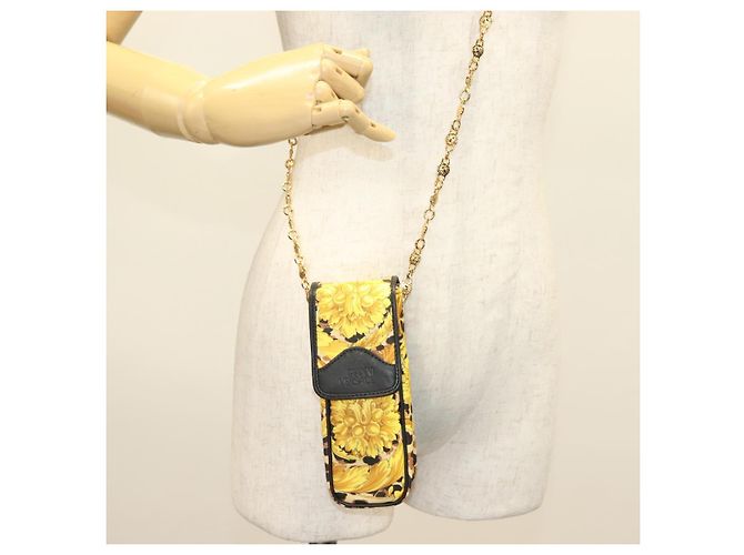 Borsa a spalla Gianni Versace in PVC pelle giallo oro Auth BA3323 D'oro - vista 19