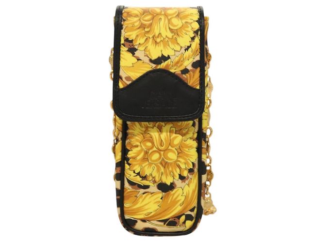 Borsa a spalla Gianni Versace in PVC pelle giallo oro Auth BA3323 D'oro - vista 2