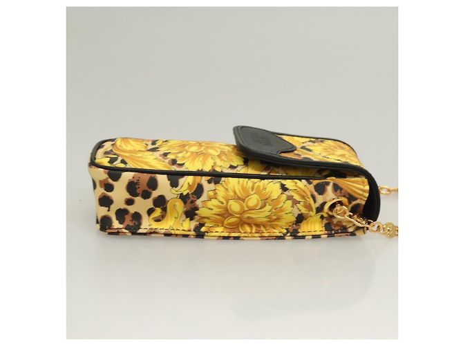 Borsa a spalla Gianni Versace in PVC pelle giallo oro Auth BA3323 D'oro - vista 4