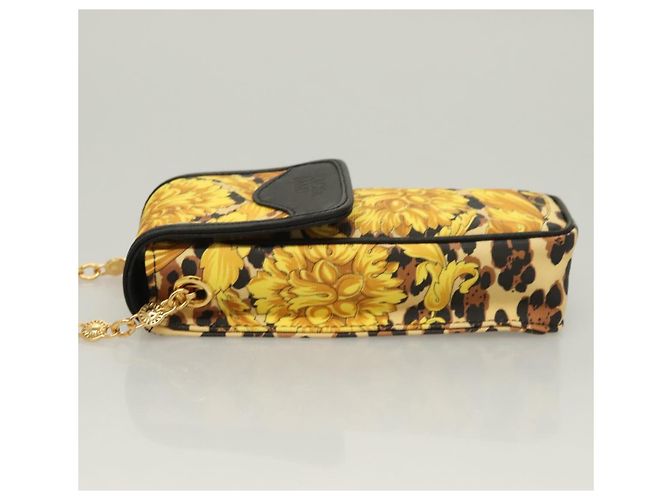 Borsa a spalla Gianni Versace in PVC pelle giallo oro Auth BA3323 D'oro - vista 5